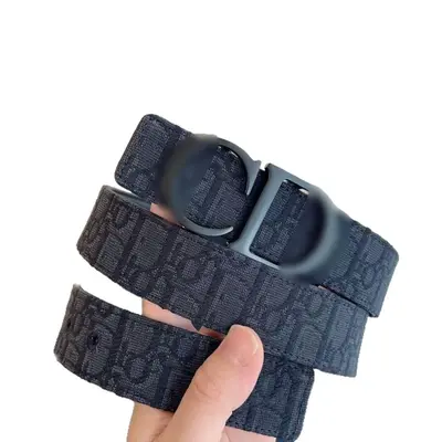 New CD Letter Buckle Genuine Leather Belt Men's Flat Grain First Layer Cowhide Casual Versatile Trendy Business Men's Waist Belt