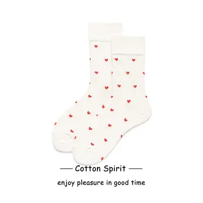 Damen-Baumwollsocken mit Streifen, mittlere Länge