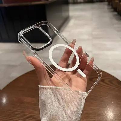 iPhone 17 Pro İçin Şeffaf Manyetik Telefon Kılıfı, Lens Koruyucu - 9
