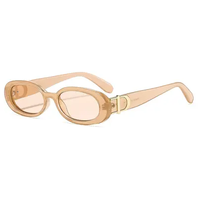 Retro Oval Small Narrow-Frame Women's Sunglasses, Summer UV Protection - 10