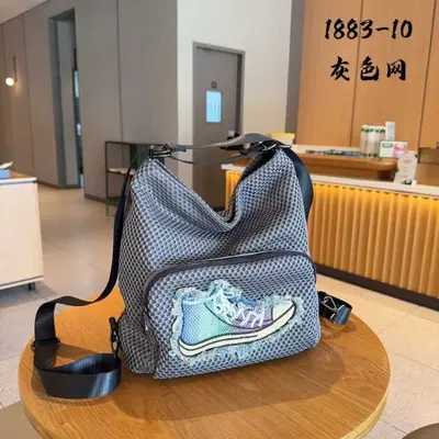 Women's Mesh Fabric Shoulder Bag, Multifunctional Backpack - 8