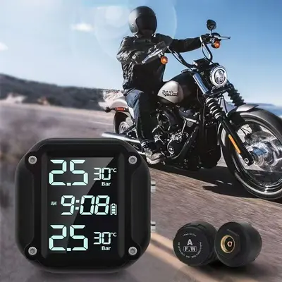 M5 Motosiklet Lastik Basıncı Monitörü Elektromekanik Elektrikli Araç Motosiklet Kablosuz Yüksek Hassasiyetli Lastik Basıncı Monitörü