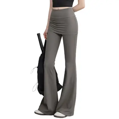 Women's Flared Pilates Yoga Pants, Butt-Lifting, Skirt-Style - 5