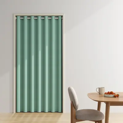 Blackout Door Curtain, Warm and Windproof Partition Curtain, Drill-Free Hanging - 10