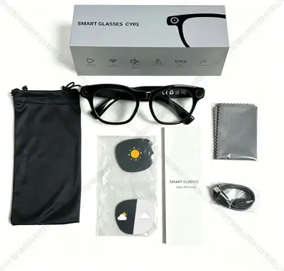 新款CY05智能眼镜高清直播录像拍照实时翻译AI对话Smart glasses - 12