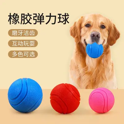 TPR Rubber Dog Ball Plain Elastic Chew Toy - 4