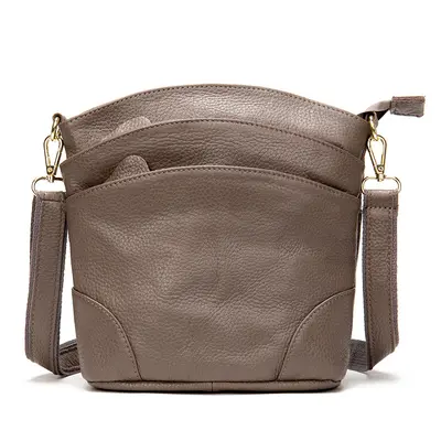 Genuine Cowhide Bucket Bag, Middle-Aged Mom Style, Single Strap - 12