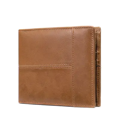 RFID-Protected Genuine Leather Short Wallet with Multiple Card Slots - 9