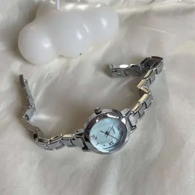 French style minimalist women's quartz watch slim band - 6