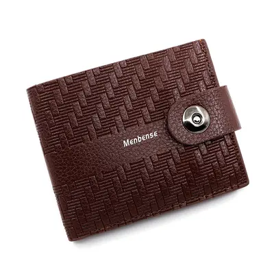 Men's Short Striped Wallet with Magnetic Snap and Coin Pouch, Slim Design - 10