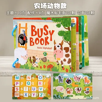 Kinder-Lernbuch mit Stickern, interaktives Beschäftigungsbuch, Lernpuzzle - 7