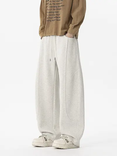 Men's Wide-Leg Plus Size Casual Trousers, Spring Autumn