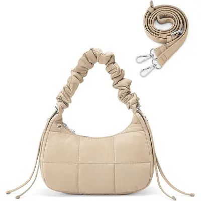 Drawstring Fluffy Shoulder Bag for Women, Adjustable Strap - 9
