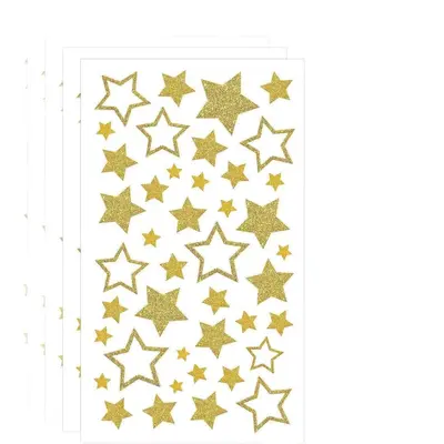 Gold Glitter Powder Five-Pointed Star Phone Stickers for Children, Waterproof
