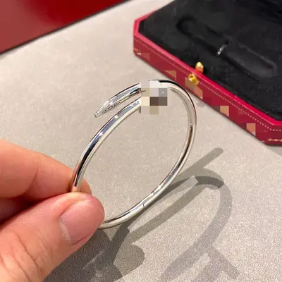 V-gold nail couple bracelet 18K rose gold elastic - 11