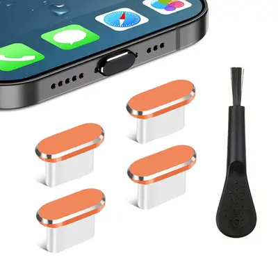 Beş İşlevli Type-C Veri Portu USB Toz Kapağı Telefon Şarj Portu Metal Toz Kapağı Fırçalı