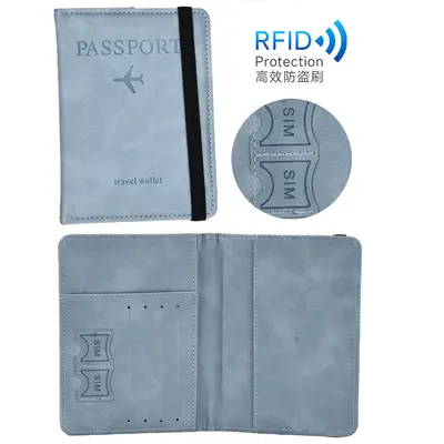 跨境现货护照夹定制pu皮革多功能卡位收纳证件包绑带旅行夹印logo - 10