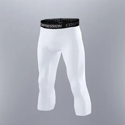 Men's Basketball Sports Leggings, 7/8 Length, Quick-Dry, Compression - 7