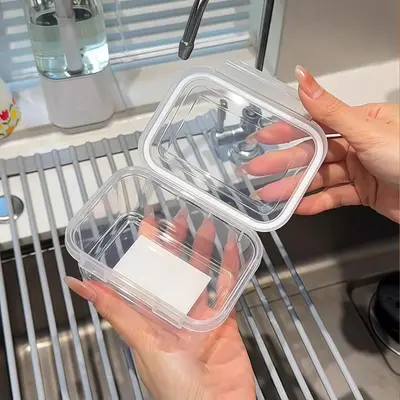 Single-buckle hinged sealed fresh-keeping box, food-grade plastic, microwave-safe, freezer-safe, fresh meat storage, meal prep and portion control container