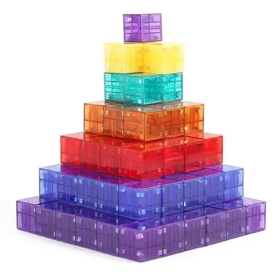 Transparentes starkes Magnetbausteinset, geometrische Magnetwürfel für Kinder - 6