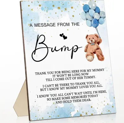 Wooden Picture Frame Baby Shower Baptism Party Game Sign Kit Decorative Gender Reveal Party Decoration Wooden Signs - 7