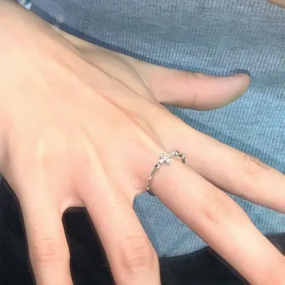Cross design minimalist open ring for women