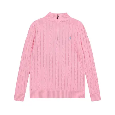 Polo Logolu Yarım Balıkçı Yaka Fermuarlı Örgü Kazak Unisex Uzun Kollu Çift Kombini - 11
