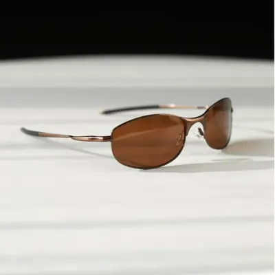Retro Polarized Sunglasses, Small Brown Frame, Unisex Cycling Glasses - 1