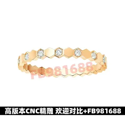 925 silver honeycomb ring for women, CNC machined, 18k gold plated - 10