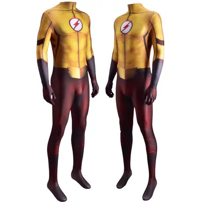 Kid Flash Costume, The Flash Style One-Piece Jumpsuit, Halloween - 5