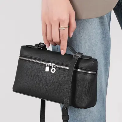 Full-Grain Cowhide LP19 Feeding Bag, Genuine Leather, White - 5