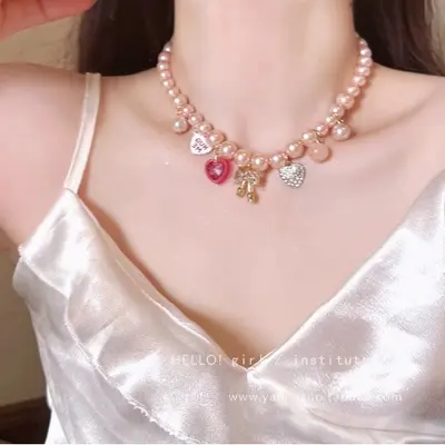 Kelebek kolye choker, vintage, saçaklı boyun zinciri - 9