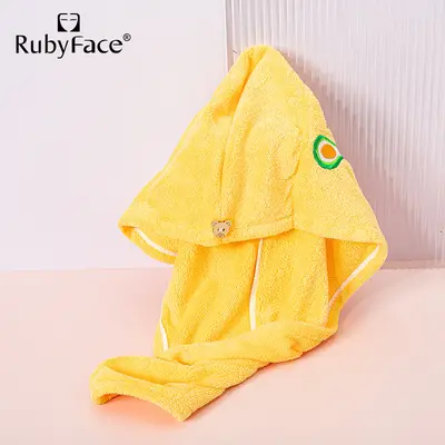 RUBYFACE hazır kuru saç bonesi çok renkli yumuşak kalınlaştırılmış mercan kadife ultra ince elyaf süper emici çabuk kuruyan duş bonesi - 8