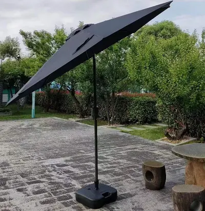 2M Tilting Outdoor Garden Umbrella with Center Pole, Sun and Rain Protection - 13