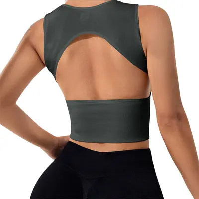 Schnelltrocknendes nahtloses Yoga-Tank-Top für Laufen und Fitness