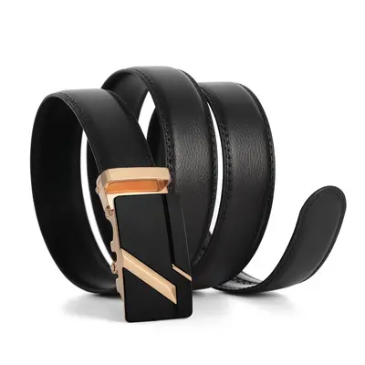 Men's leather belt genuine leather business simple automatic buckle belt trouser belt youth casual versatile factory wholesale