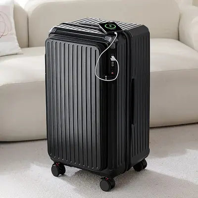Front-Opening Luggage 2025 New Model Expandable Multifunctional Trolley Case 20 Inch Carry-On Password Lock Unisex - 8