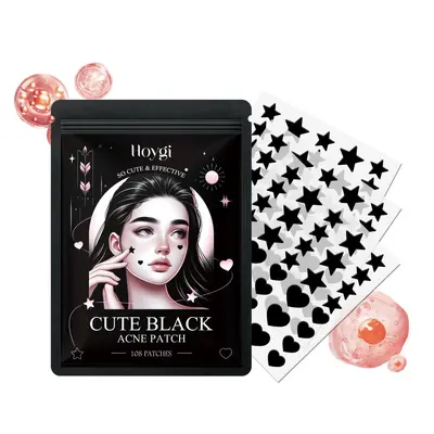 Hoygi Cute Black Acne Patch, Reduces Spots and Pimples