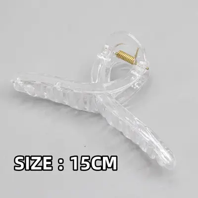 Großer transparenter Krallenhaarclip mit fünf runden Bändern für Frauen, Haizahn-Accessoire für den Hinterkopf, handgefertigtes DIY-Zubehör, 1 Haarwurzel. - 10