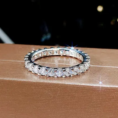 Women's Full Eternity Simulated Zircon Stacking Ring