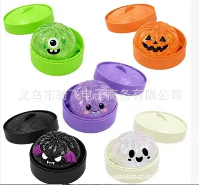 Halloween Pumpkin Bun Squishy Toy, Soft, Slow Rebound - 12