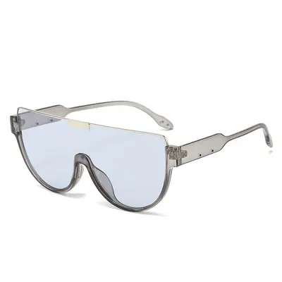 Damen-Sonnenbrille mit einteiligem Rahmen, Halbrund-Design, braun getönt - 9