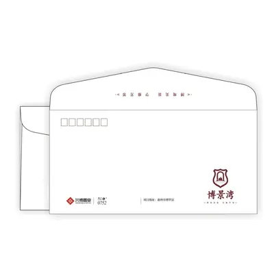 Color Logo Printed Kraft Paper Window Envelopes