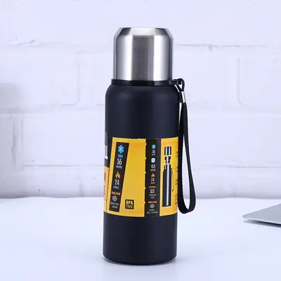 Paslanmaz çelik outdoor su şişesi, büyük kapasiteli vakumlu termos - 7