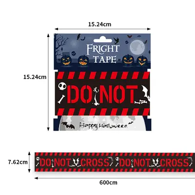 Halloween Warning Tape with Skull Decoration for Scene Props - 9