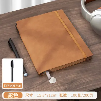 Sheepskin Leather Strap Notebook, Soft Leather Office Meeting Journal - 8