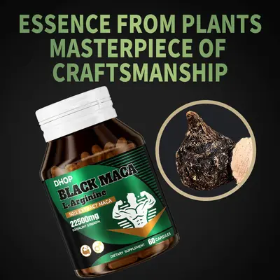 Black Maca and L-Arginine Hard Capsules, Men's Dietary Supplement - 5