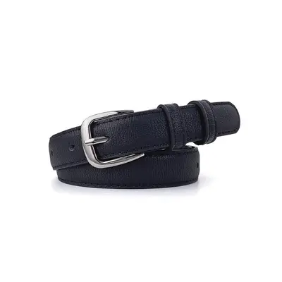 Men's belt, Korean style, student fashion, youth, Hong Kong style, simple, versatile, personalized, casual, women's black thin belt