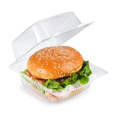 Transparente Kunststoffbox für Picknick, tragbar für Kuchen und Burger