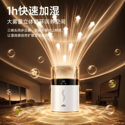 2025 neuer Luftbefeuchter mit doppeltem Spray großes Sprühnebel-Volumen Atmosphärenlicht Schlafzimmer Wohnheim konstante Feuchtigkeitsaromatherapie USB-Luftbefeuchter